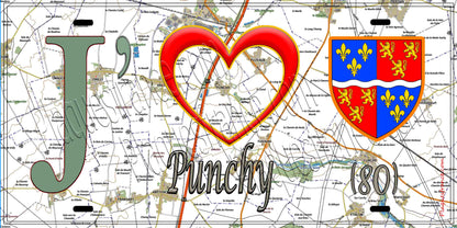 Plaque métal décorative 20 cm x 30 cm J' ❤️ Punchy, Somme (80)