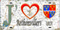 Plaque métal décorative 20 cm x 30 cm J' ❤️ Rethonvillers, Somme (80)