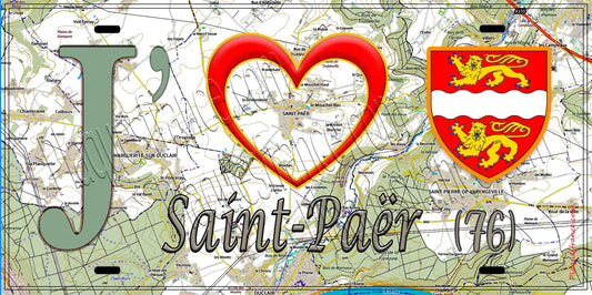 Plaque métal décorative 15X30 J' ❤️ Saint-Paër, Seine Maritime (76) géo