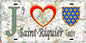 Plaque métal décorative 15X30 J' ❤️ il love Saint-Riquier, Somme (80) 