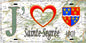 Plaque métal décorative 15X30 J' ❤️ Sainte-Segrée, Somme (80) geo
