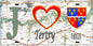 Plaque métal décorative 20 cm x 30 cm J' ❤️ Tertry, Somme (80)