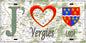 Plaque métal décorative 15X30 J' ❤️ Vergies, Somme (80) geo