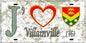Plaque métal décorative 15X30 J' ❤️ Villainville, Seine Maritime (76) geo