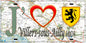 Plaque métal décorative 15X30 J' ❤️ il love Villers-sous-Ailly, Somme (80)