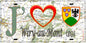 Plaque métal décorative 15X30 J' ❤️ Wiry-au-Mont, Somme (80) géo