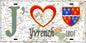 Plaque métal décorative 15X30 J' ❤️ il love Yvrench, Somme (80) 