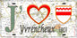 Plaque métal décorative 15X30 J' ❤️ il love Yvrencheux, Somme (80)