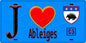 Plaque métal décorative  J' ❤️Ableiges, Val d'Oise (95) fond bleu