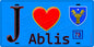 Plaque métal décorative  J' ❤️ Ablis, Yvelines (78) fond bleu