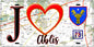 Plaque métal décorative  J' ❤️ Ablis, Yvelines (78) fond carte