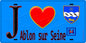 Plaque métal décorative  J' ❤️Ablon-sur-Seine, Val de Marne (94) fond bleu