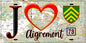Plaque métal décorative  J' ❤️ Aigremont, Yvelines (78) fond carte