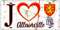 Plaque métal décorative  J' ❤️ Allainville, Yvelines (78) fond carte