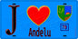 Plaque métal décorative  J' ❤️ Andelu, Yvelines (78)
