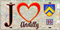 Plaque métal décorative  J' ❤️Andilly, Val d'Oise (95) fond carte