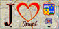 Plaque métal décorative  J' ❤️Arcueil, Val de Marne (94) fond carte