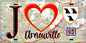 Plaque métal décorative  J' ❤️Arnouville, Val d'Oise (95) fond carte