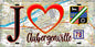 Plaque métal décorative  J' ❤️ Aubergenville, Yvelines (78) fond carte