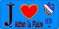 Plaque métal décorative  J' ❤️Authon-la-Plaine, Essonne (91) fond bleu