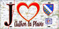 Plaque métal décorative  J' ❤️Authon-la-Plaine, Essonne (91) fond carte