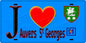 Plaque métal décorative  J' ❤️Auvers-Saint-Georges, Essonne (91) fond bleu