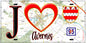 Plaque métal décorative  J' ❤️Avernes, Val d'Oise (95) - Plaquesfrance.com