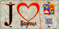 Plaque métal décorative  J' ❤️ Bagneux, Hauts de Seine (92) fond carte