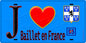 Plaque métal décorative  J' ❤️Baillet-en-France, Val d'Oise (95) fond bleu
