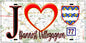 Plaque métal décorative  J' ❤️Bannost-Villegagnon, Seine et Mrne (77) fond carte