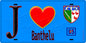 Plaque métal décorative  J' ❤️Banthelu, Val d'Oise (95) fond bleu