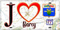 Plaque métal décorative  J' ❤️Barcy, Seine et Mrne (77) fond carte