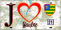 Plaque métal décorative  J' ❤️Baulne, Essonne (91) fond carte