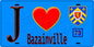 Plaque métal décorative  J' ❤️ Bazainville, Yvelines (78) bleu