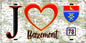 Plaque métal décorative  J' ❤️ Bazemont, Yvelines (78) fond carte