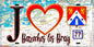 Plaque métal décorative  J' ❤️Bazoches-lès-Bray, Seine et Mrne (77) fond carte