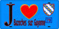 Plaque métal décorative  J' ❤️ Bazoches-sur-Guyonne, Yvelines (78) fond bleu