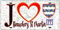 Plaque métal décorative  J' ❤️Beauchery-Saint-Martin, Seine et Mrne (77) fond carte