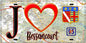 Plaque métal décorative  J' ❤️Bessancourt, Val d'Oise (95) fond carte