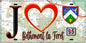 Plaque métal décorative  J' ❤️Béthemont-la-Forêt, Val d'Oise (95) fond carte