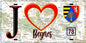 Plaque métal décorative  J' ❤️ Beynes, Yvelines (78) fond carte