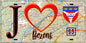 Plaque métal décorative  J' ❤️Bezons, Val d'Oise (95) fond carte