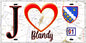 Plaque métal décorative  J' ❤️Blandy, Essonne (91) fond carte