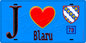 Plaque métal décorative  J' ❤️ Blaru, Yvelines (78) fond bleu