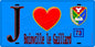Plaque métal décorative  J' ❤️ Boinville-le-Gaillard, Yvelines (78) fond bleu
