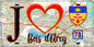 Plaque métal décorative  J' ❤️ Bois-d'Arcy, Yvelines (78) fond carte