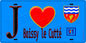 Plaque métal décorative  J' ❤️Boissy-le-Cutté, Essonne (91) fond bleu