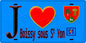 Plaque métal décorative  J' ❤️Boissy-sous-Saint-Yon, Essonne (91) fond bleu 