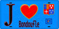 Plaque métal décorative  J' ❤️Bondoufle, Essonne (91) fond bleu