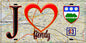 Plaque métal décorative  J' ❤️Bondy, Seine Saint Denis (93) fond carte